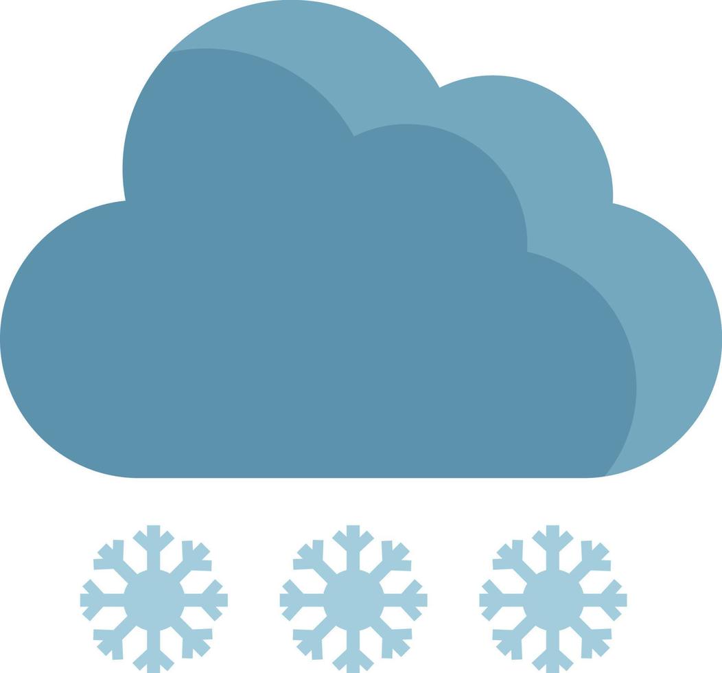 Cloud with snow, illustration, vector on a white background.
