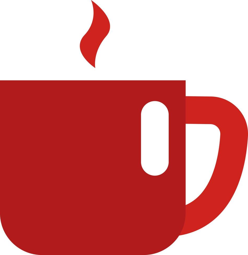 Simple red coffee cup, illustration, vector on a white background.