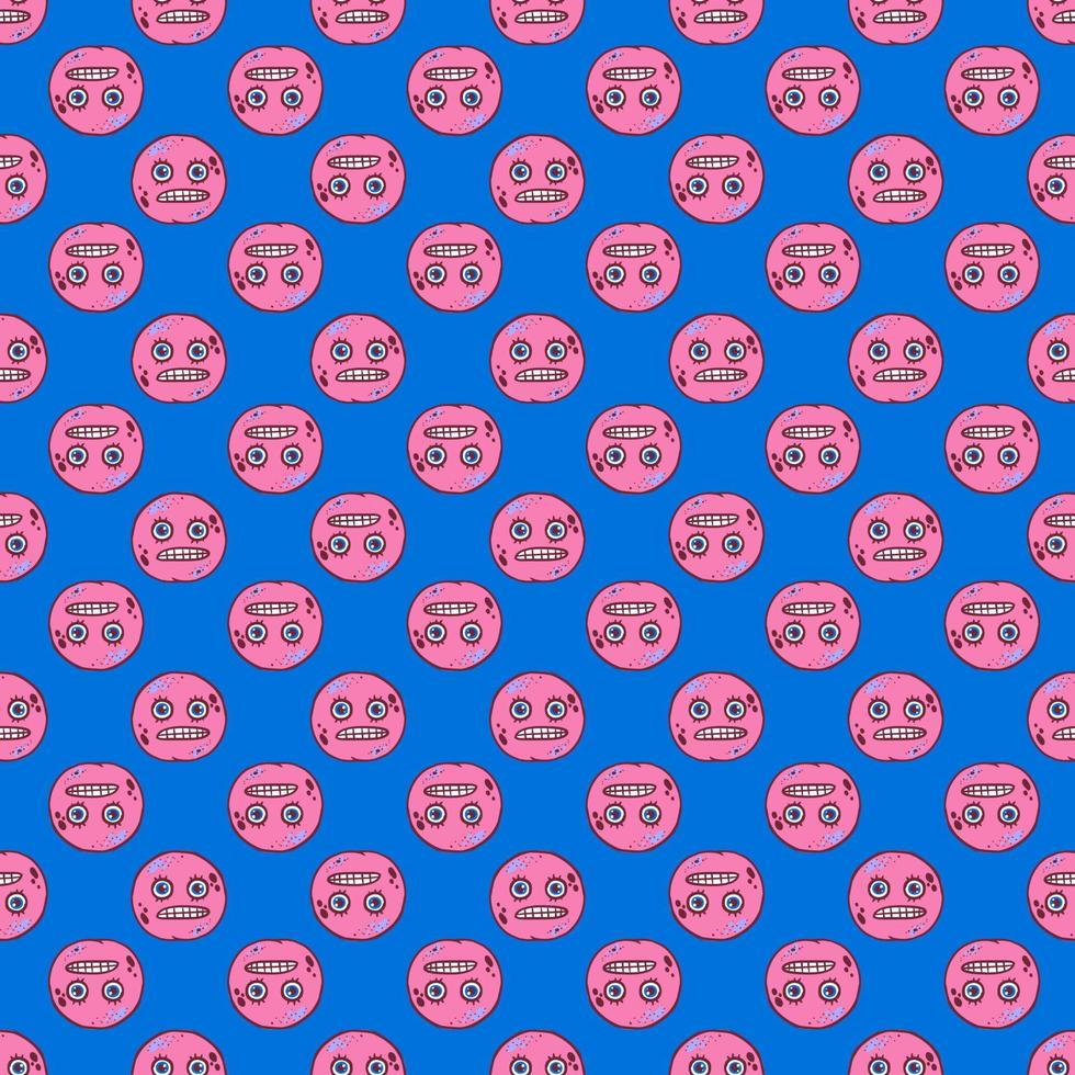 Scared face pattern,illustration, vector on white background