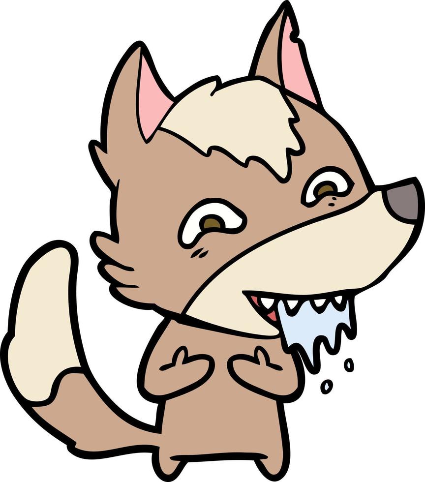 Vector wolf character in cartoon style