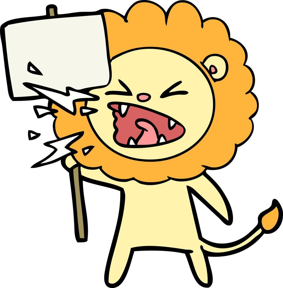 Vector lion character in cartoon style