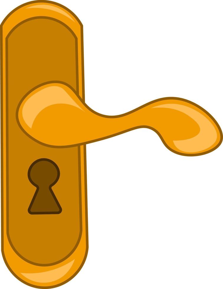 A gold door knob, vector or color illustration.