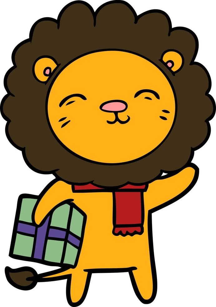 Vector lion character in cartoon style