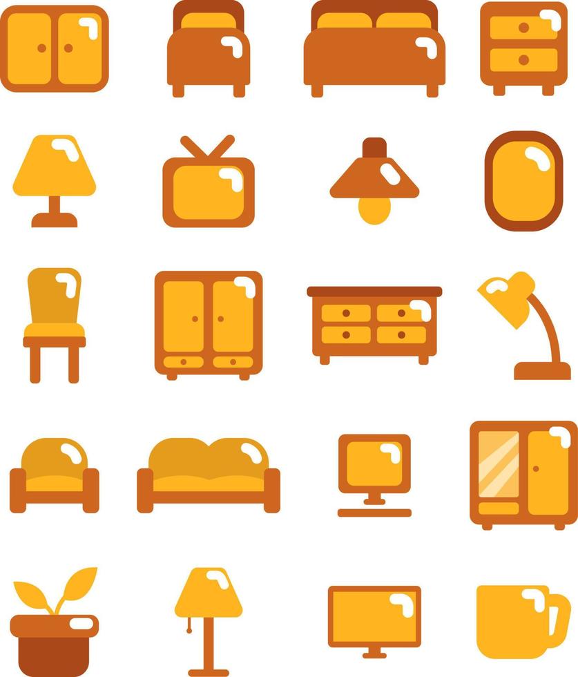 House furniture, illustration, vector on a white background.