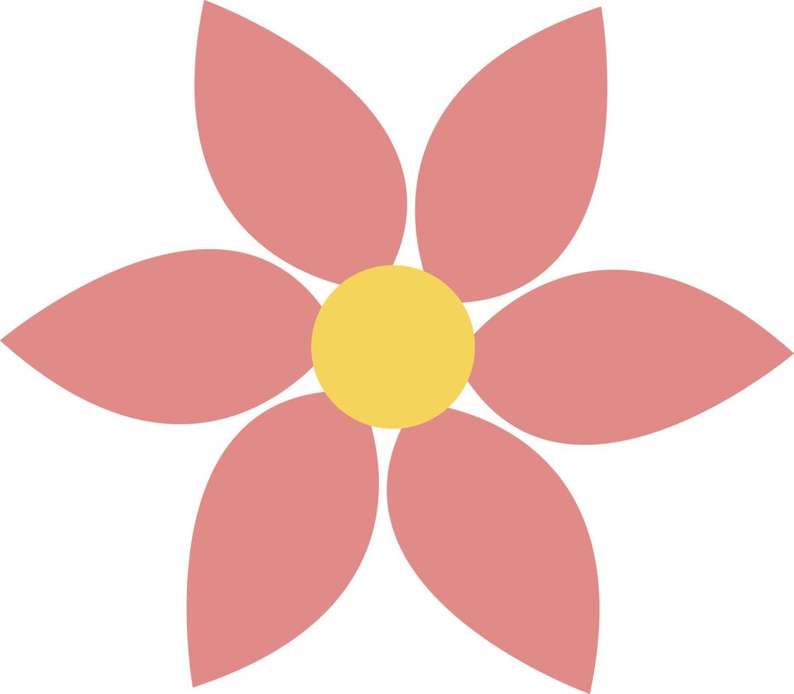 Pink flower with six petals, illustration, vector, on a white background. vector