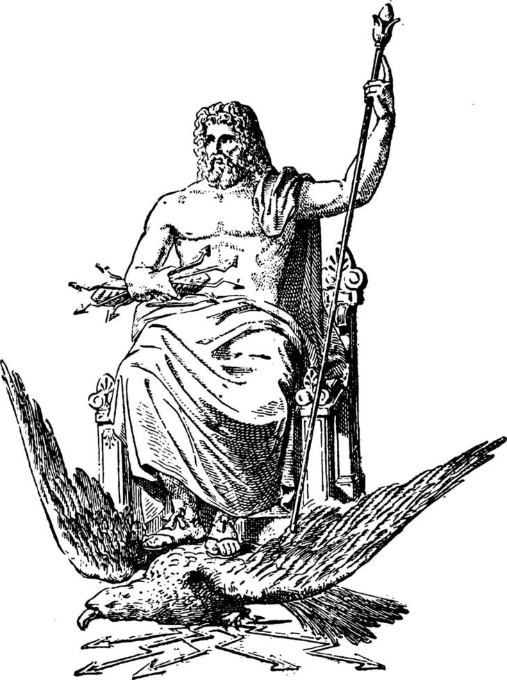 Zeus vintage illustration. vector