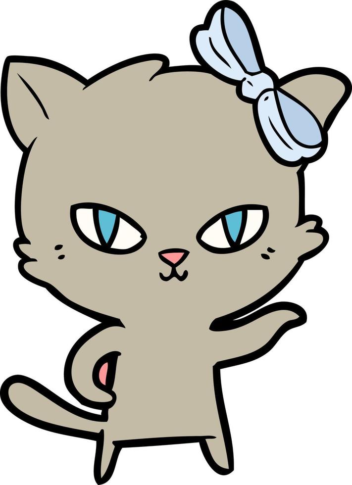 personaje de gato vectorial en estilo de dibujos animados vector