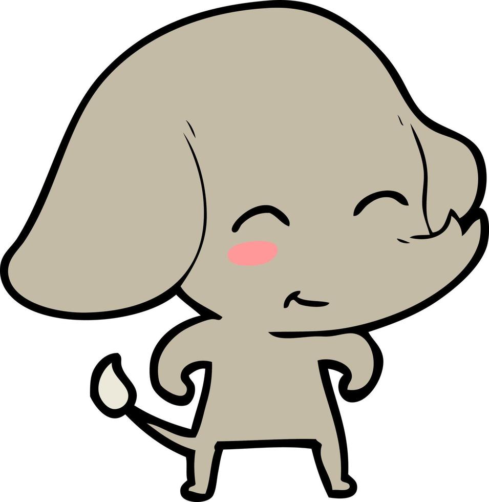 personaje de elefante vectorial en estilo de dibujos animados vector