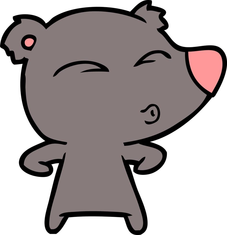 personaje de oso vectorial en estilo de dibujos animados vector