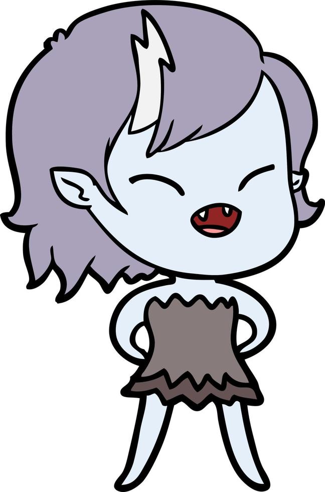 Vector vampire girl character in cartoon style