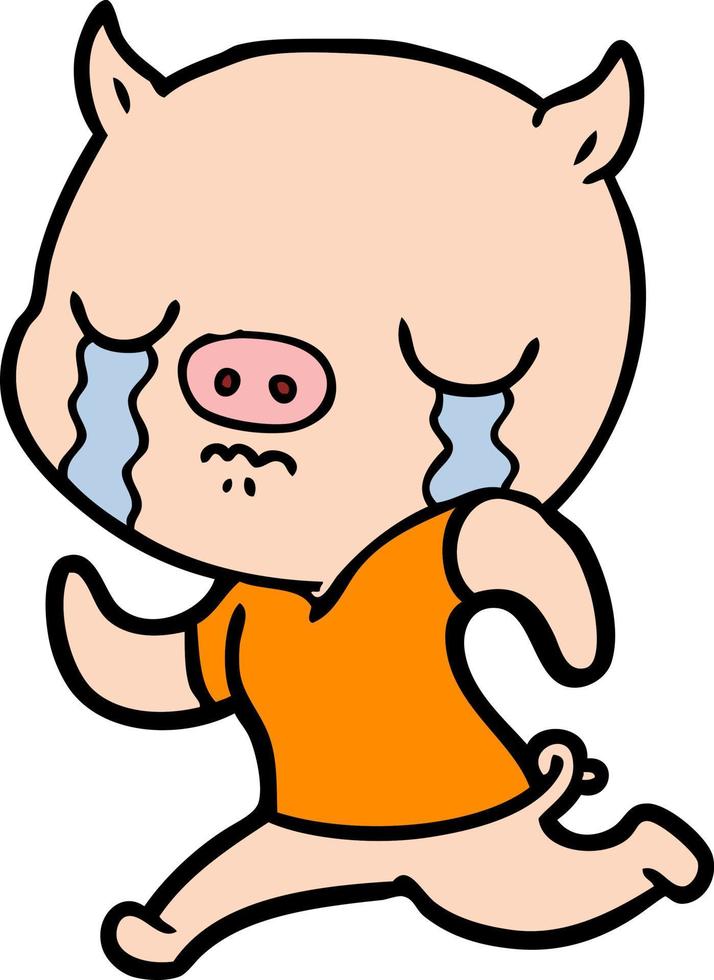 Vector pig character in cartoon style