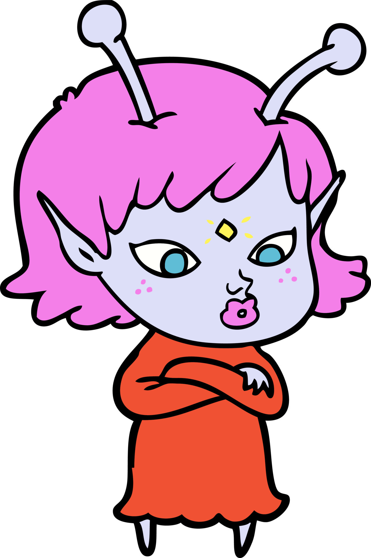 Vector alien character in cartoon style 13690738 Vector Art at Vecteezy
