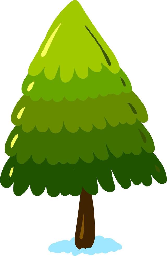 árbol de navidad plano, ilustración, vector sobre fondo blanco.