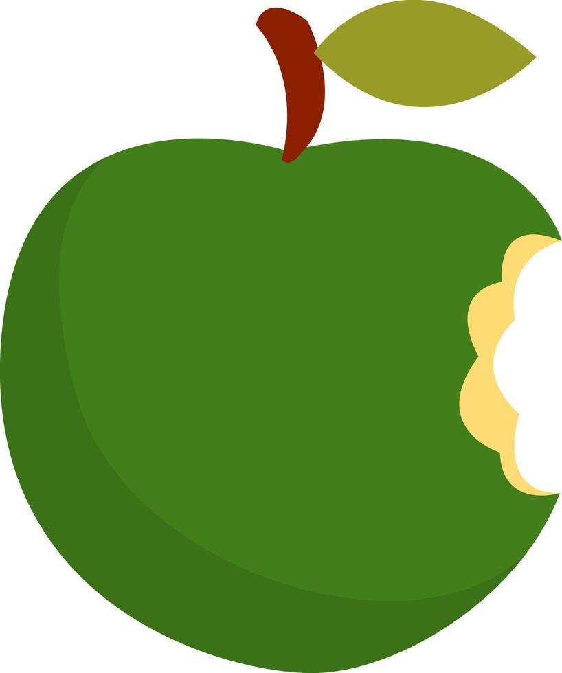 Green apple, illustration, vector on white background.