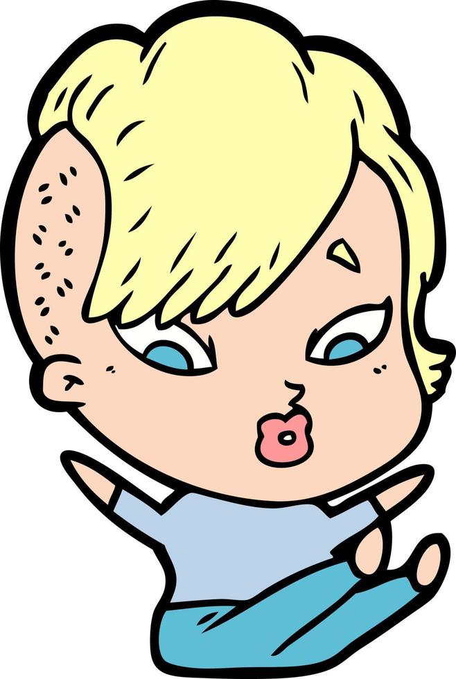 Vector woman character in cartoon style