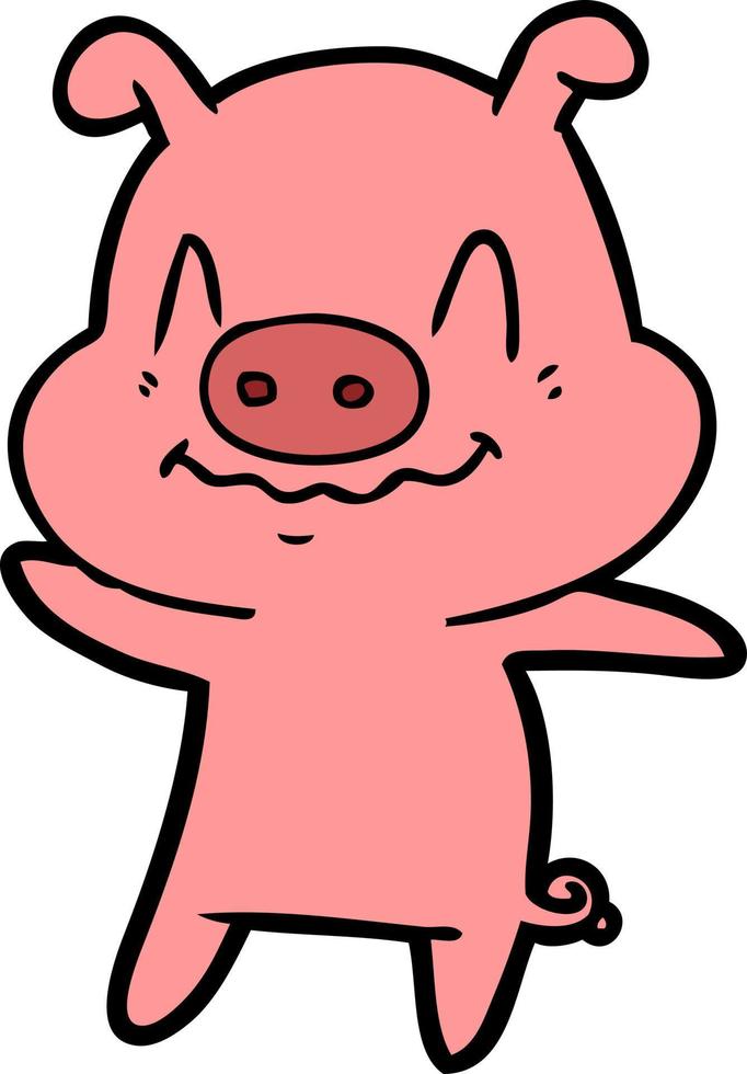 Vector pig character in cartoon style