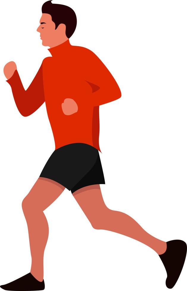 Morning running, illustration, vector on white background