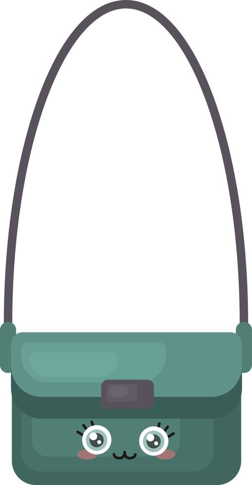 Happy green bag , illustration, vector on white background