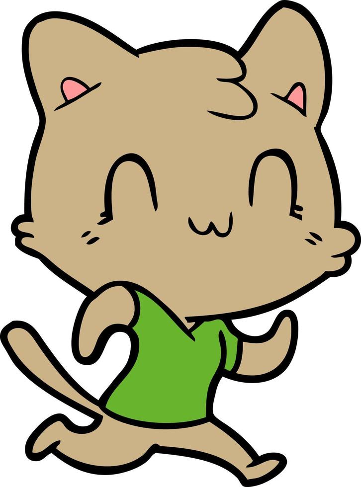 personaje de gato vectorial en estilo de dibujos animados vector