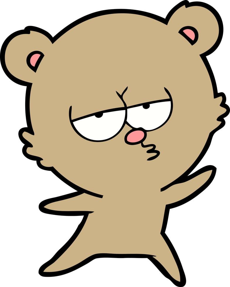 personaje de oso vectorial en estilo de dibujos animados vector