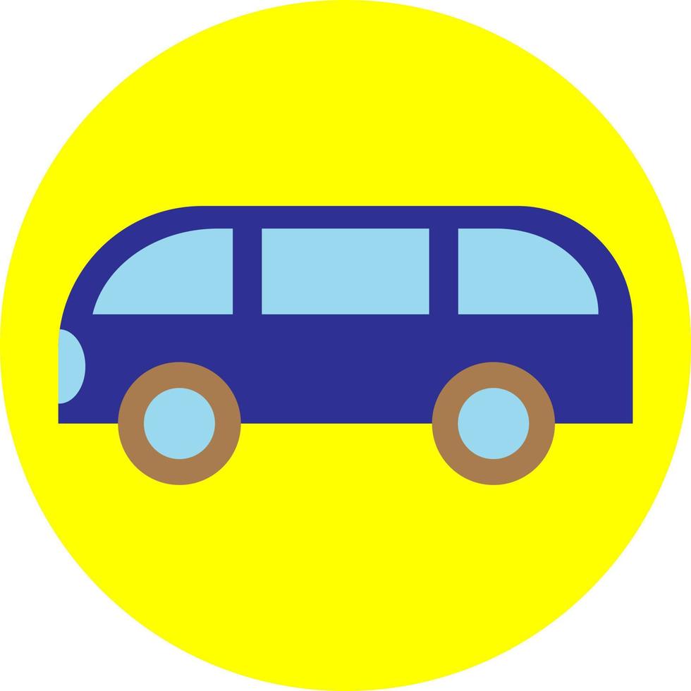 Blue mini bus, illustration, vector, on a white background. vector