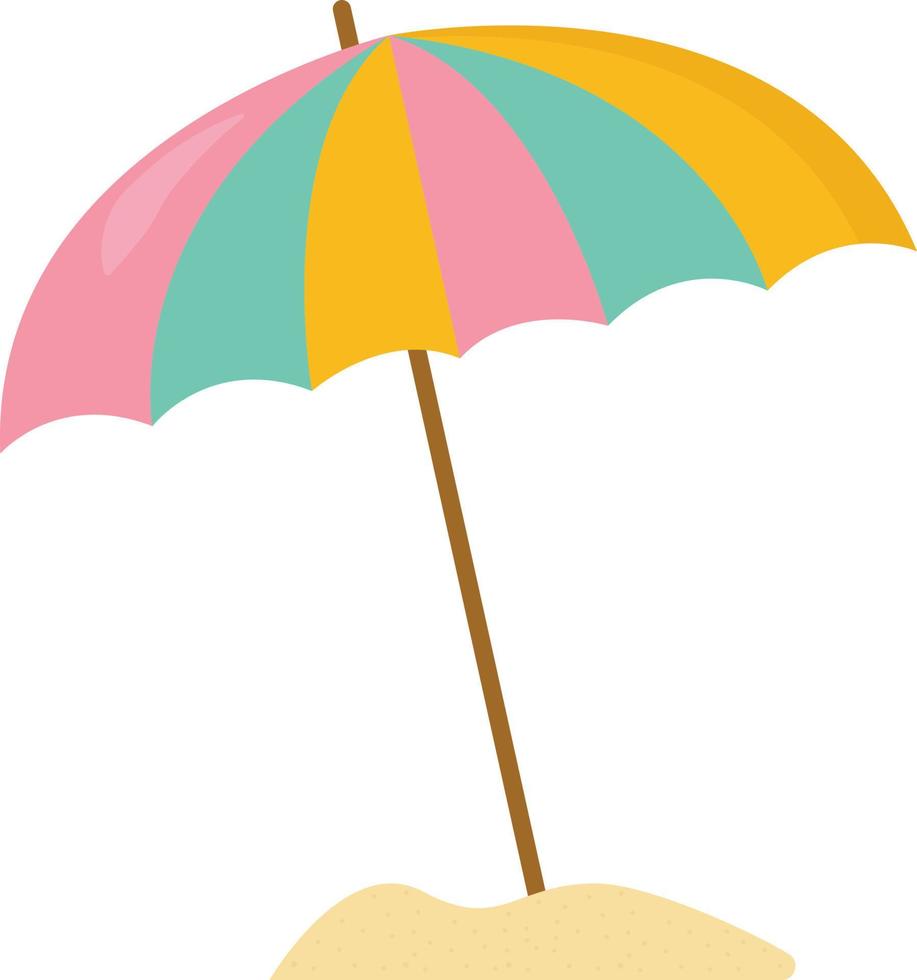 Sea umbrella, illustration, vector on white background.