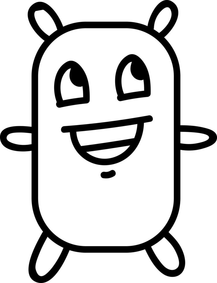 Excited monster, illustration, vector on white background.