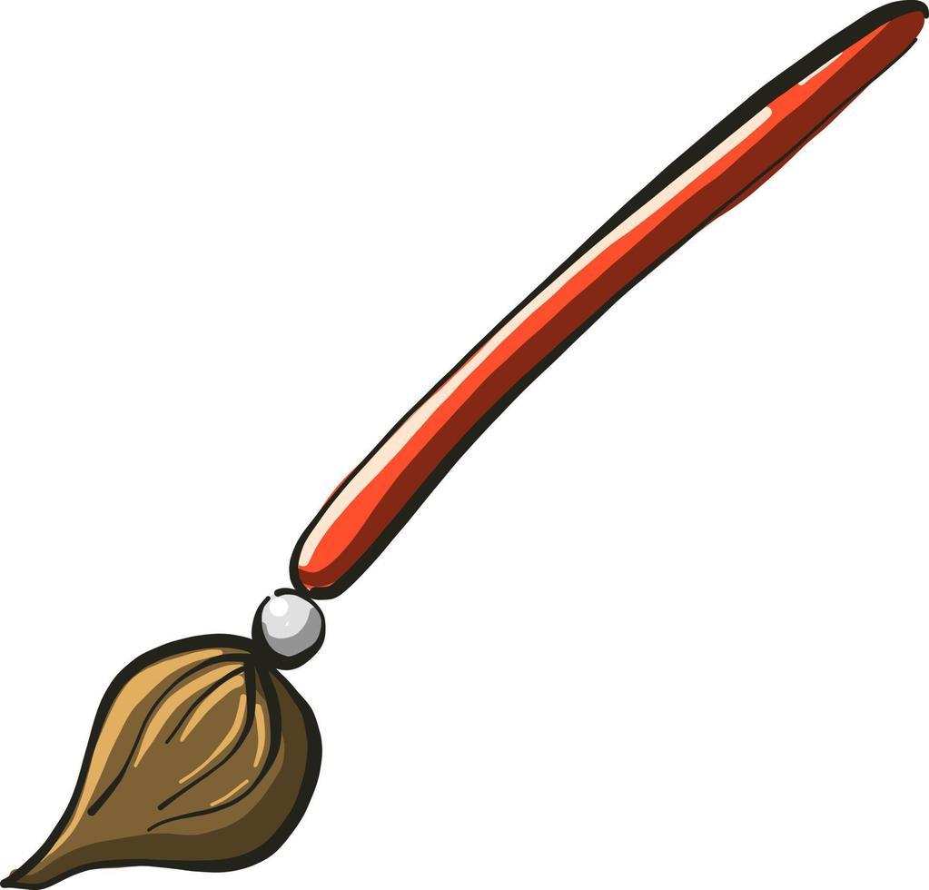 Mahogany brush, illustration, vector on white background.