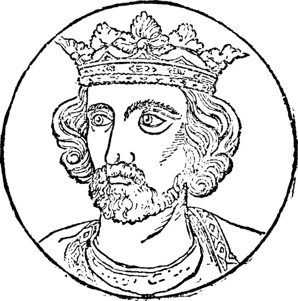 Edward I, vintage illustration vector