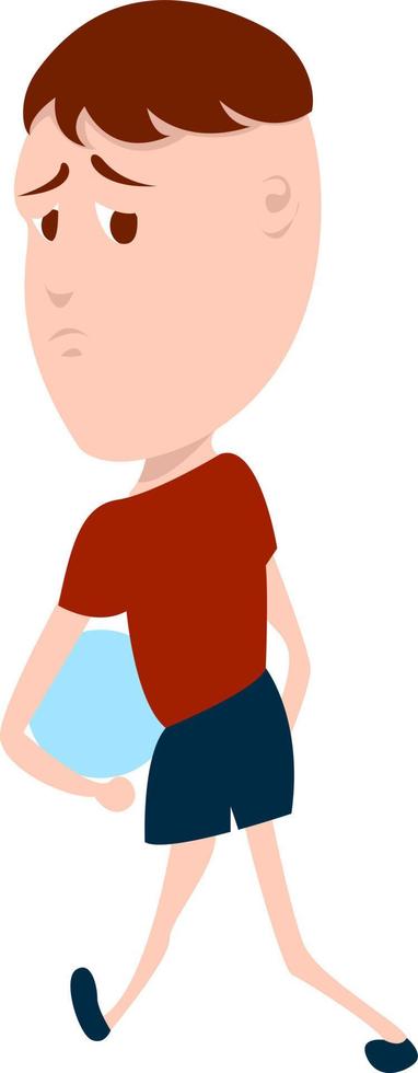 Offended child, illustration, vector on white background.