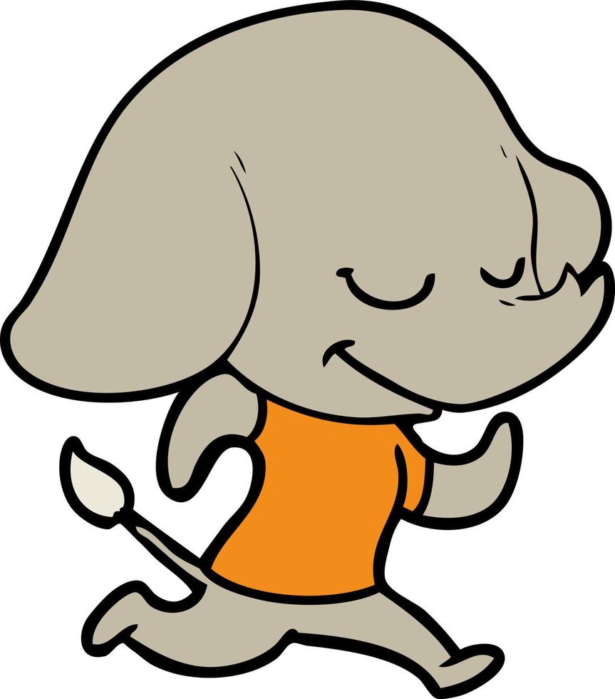Vector elephant character in cartoon style
