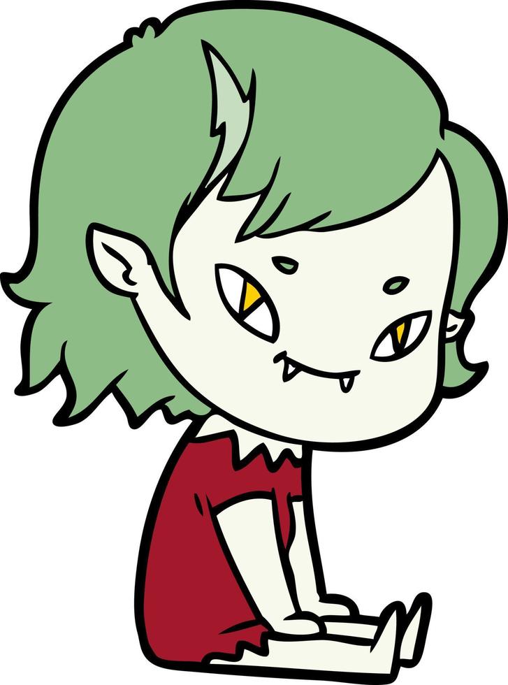 Vector vampire girl character in cartoon style