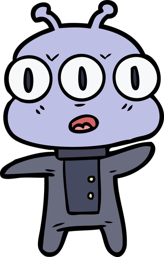 Vector alien character in cartoon style