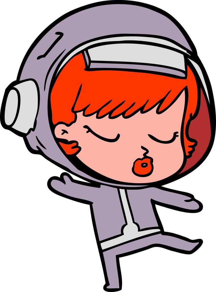 personaje de astronauta vectorial en estilo de dibujos animados vector