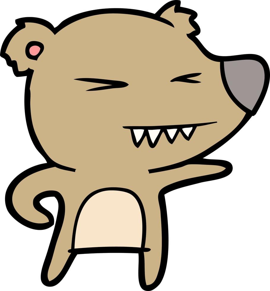 personaje de oso vectorial en estilo de dibujos animados vector