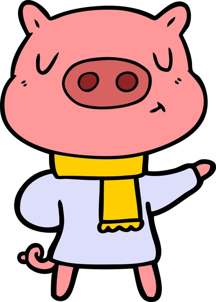 Vector pig character in cartoon style