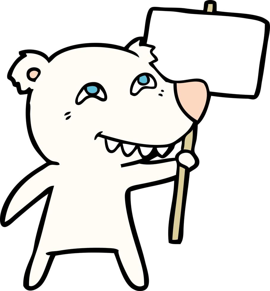 Vector polar bear character in cartoon style