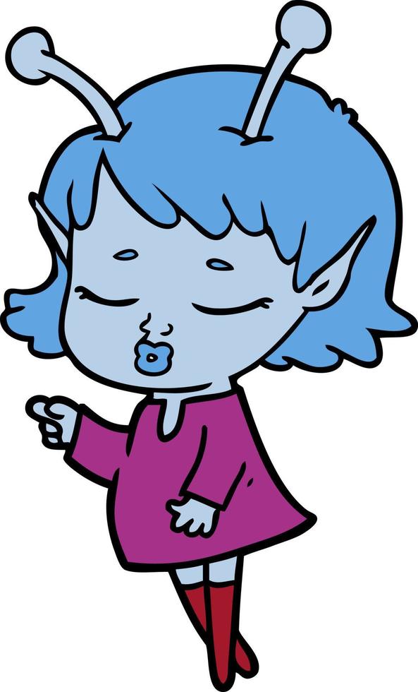 Vector alien character in cartoon style