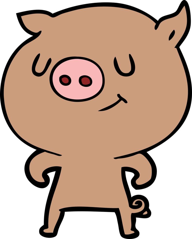 Vector pig character in cartoon style