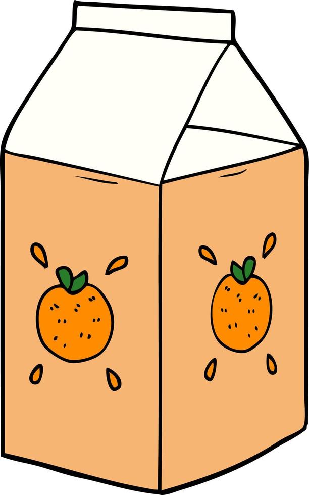 caja de jugo de naranja de dibujos animados vector