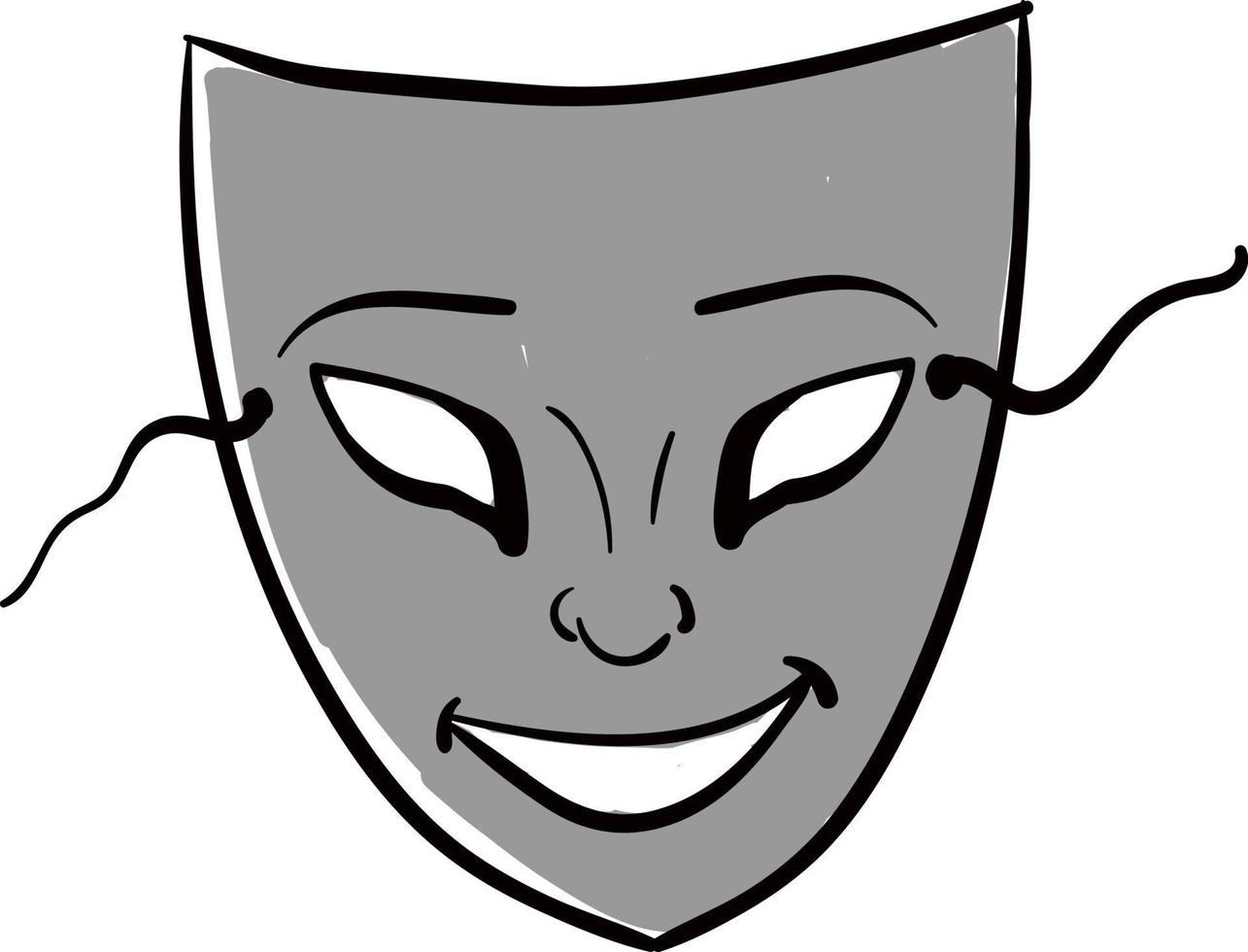 Gray mask, illustration, vector on white background.