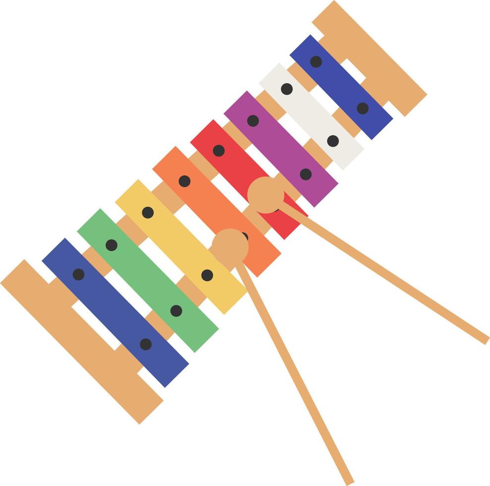 Glockenspiel, illustration, vector on white background.