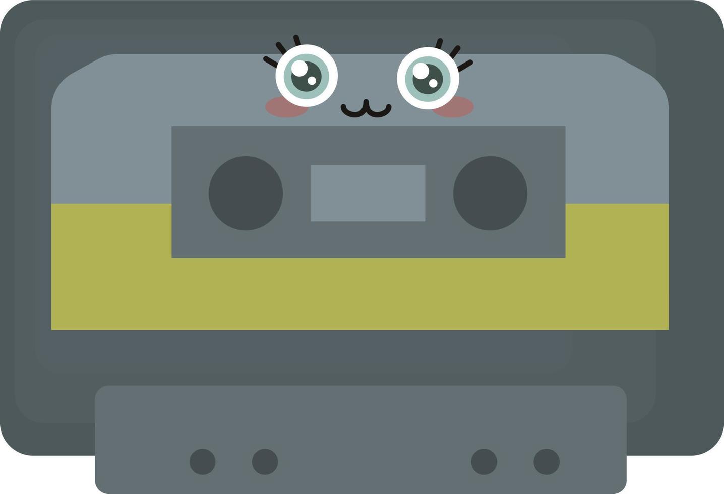 Cute casette tape , illustration, vector on white background