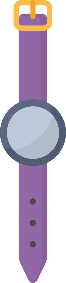 Purple clock, illustration, vector on white background.