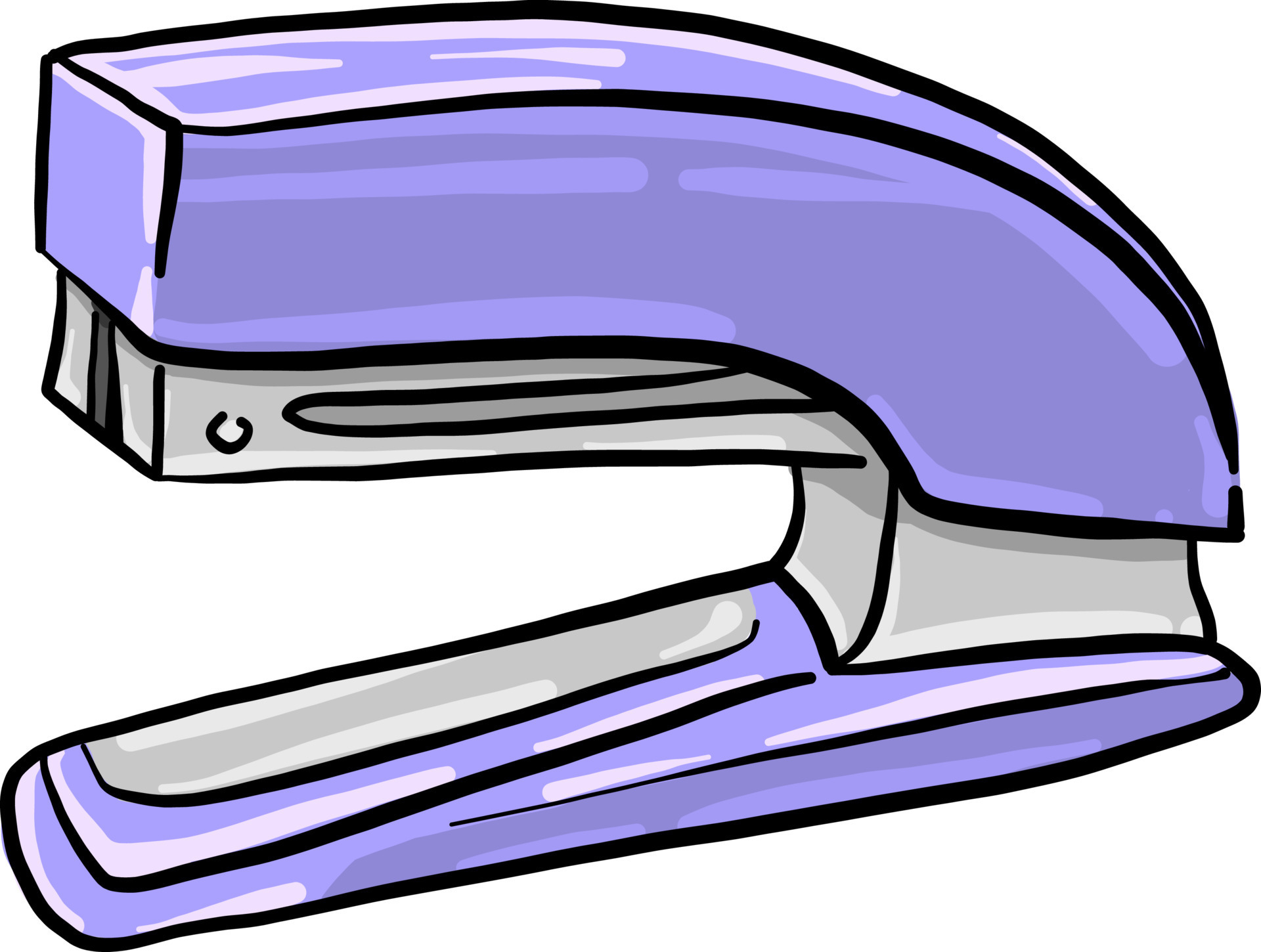 Purple stapler, illustration, vector on white background 13691454