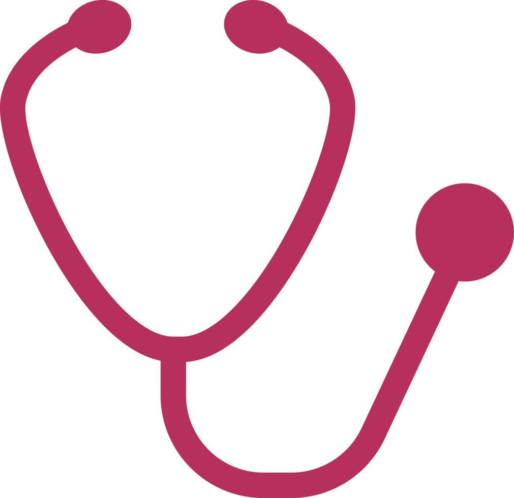 Pink stethoscope, illustration, on a white background. vector