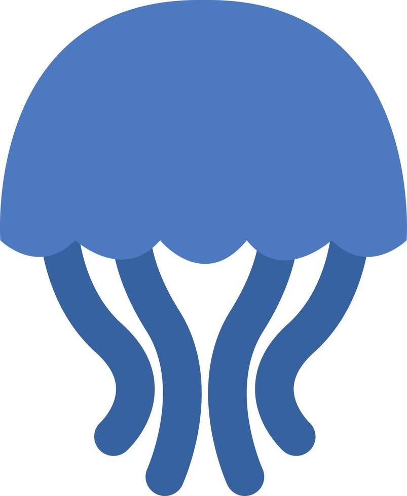 Blue jellyfish, illustration, vector on a white background.