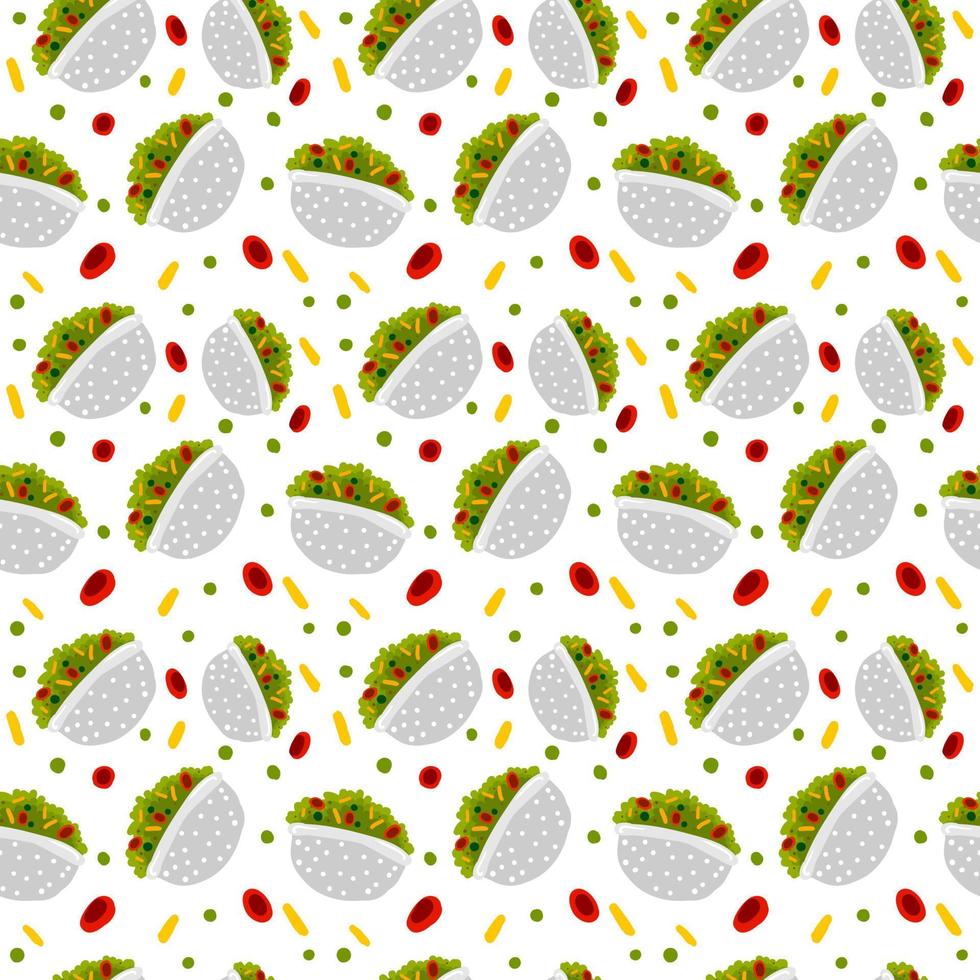 Salad in bowl wallpaper, illustration, vector on white background.