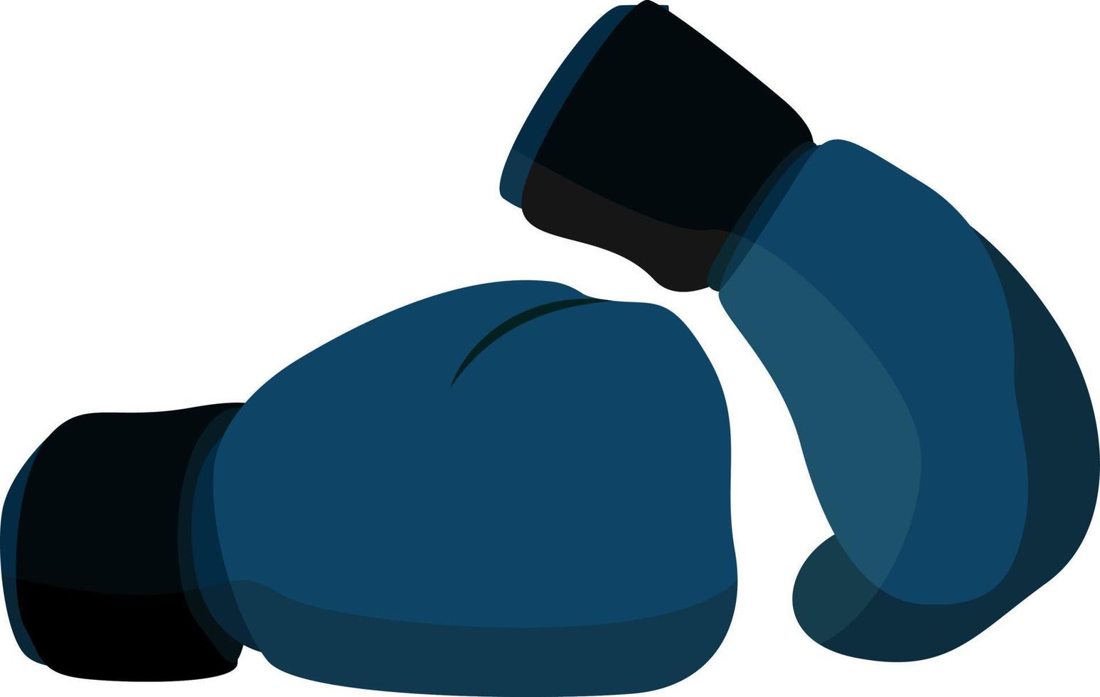 Guantes de boxeo azul, ilustración, vector sobre fondo blanco.