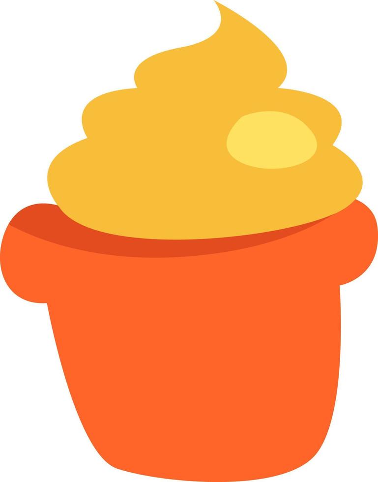 muffin de desayuno, ilustración, vector sobre fondo blanco.